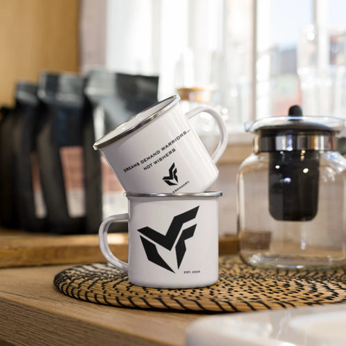 Enamel Mug "Dreams Demand Warriors..."