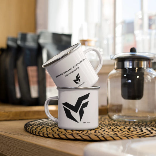 Enamel Mug "Dreams Demand Warriors..."